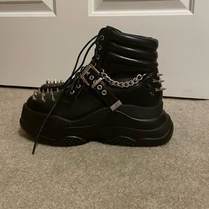 Chunky black platform boots